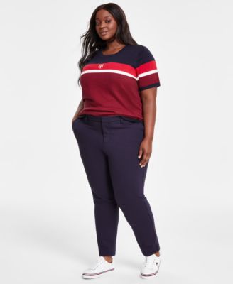 Tommy Hilfiger Plus Size Ponte Straight Leg 196701649959 S P RT $99.5