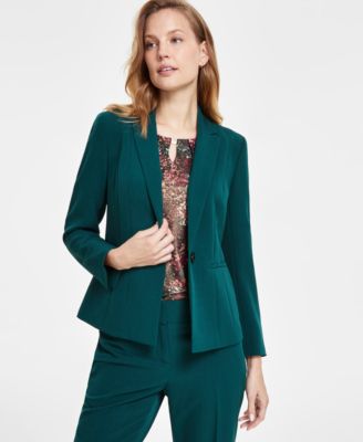 Kasper Womens Single-Button Notched- Evergreen 12