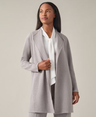 Kasper Womens Draped Open-Front Jack Pebble M