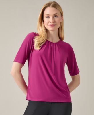Kasper Womens Crewneck Elbow-Length- Regal Purple XL