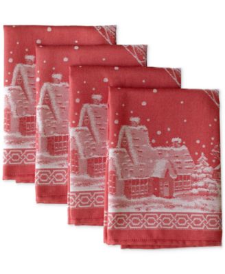 Benson Mills Holiday Wonderland Jacquard Na Crimson Napkin