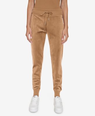 Calvin Klein Womens Velour Jogger Pants Black S 197383122143 S RT $69.5