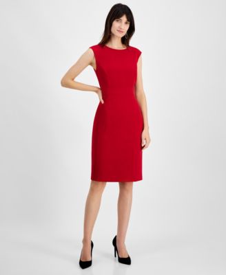 Kasper Womens Sleeveless Sheath Dres Fire Red 12
