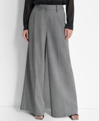 DKNY Womens High-Rise Wide-Leg Pan Blkivy 12 755403339942 12 RT $109.0