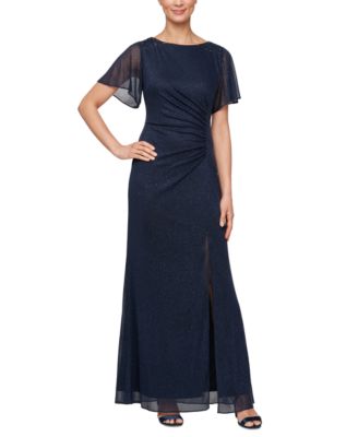 SL Fashions Womens Round-Neck Flutter-Sle SMOKE 14