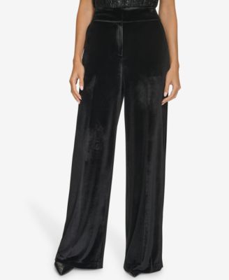 Calvin Klein Womens Wide-Leg Velvet Pants 197383134726 10 RT $99.0 #1