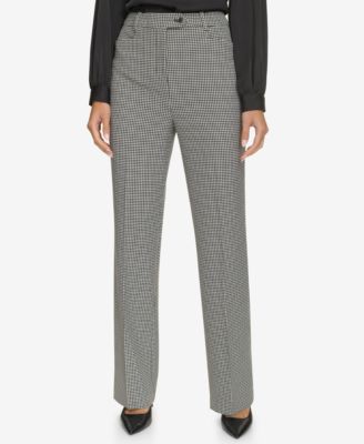 Calvin Klein Womens Straight-Leg Houndstoo 198383924928 12 RT $109.0
