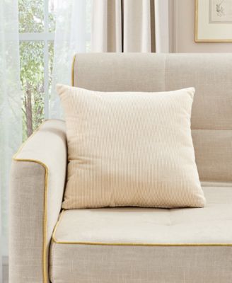 Sunham Cotton Corduroy Decorative Pil Neutral 18 Square Decorative Pillow