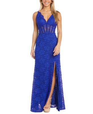 Morgan Company Juniors Glitter Scallop Lace Magenta 3