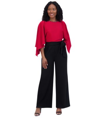 Jessica Howard Petite Colorblocked Rhinestone BlackRed 6P