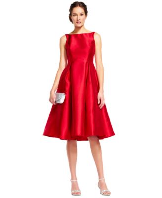 Adrianna Papell Boat-Neck A-Line Dress Cosmo Pink 16