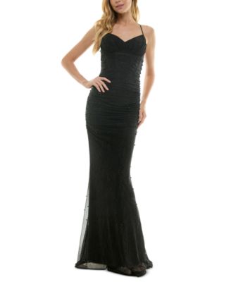City Studios Juniors Embellished Ruched Sl Black 78
