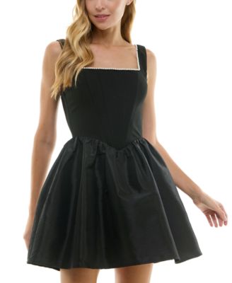 City Studios Womens Pearl Trimmed Fit Fl Black 78