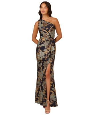 Adrianna Papell Petite Floral-Jacquard One-Sho BlueGold 4P