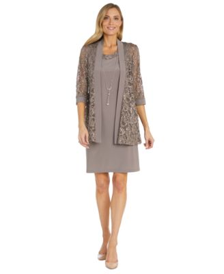 R M Richards Womens 2-Pc. Sequined Lace Ja Twilight 6