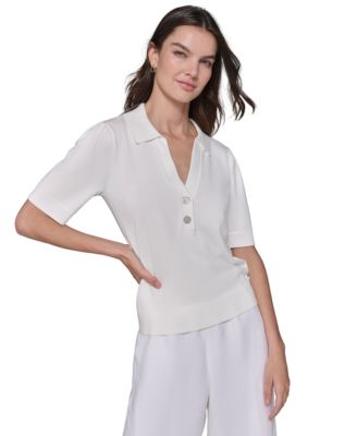 KARL LAGERFELD PARIS Womens Short-Sleeve Polo 196788299979 M RT $79.0