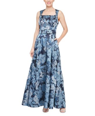 Alex Evenings Womens Floral Jacquard Square Bluemulti 6