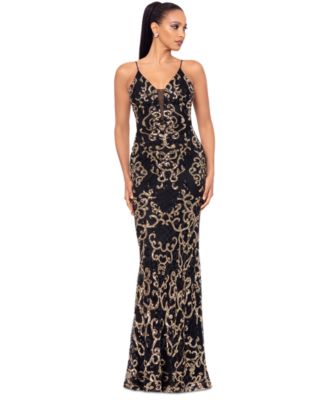 BA By Betsy and Adam Womens Sequin Embellished Sle BlackGold 6