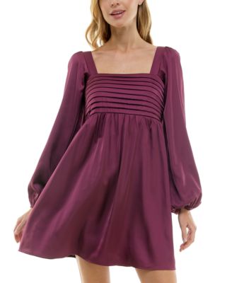 Crystal Doll Juniors Square-Neck Balloon-S Malbec XS