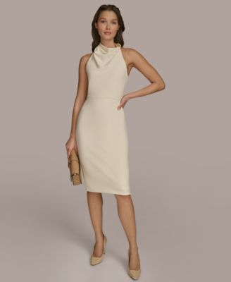 Donna Karan New York Womens Cowlneck Sheath Dress Pristine 10