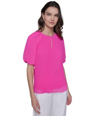 KARL LAGERFELD PARIS Womens Puff Sleeve 196788266742 M RT $99.0
