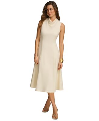 Donna Karan New York Womens Cowlneck Sleeveless Mi Cream 2