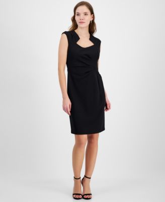 Connected Womens Ruched Sheath Dress Gold 10