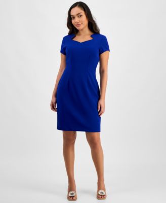 Connected Petite Notched-Neck Cap-Sleeve Dcl 12P