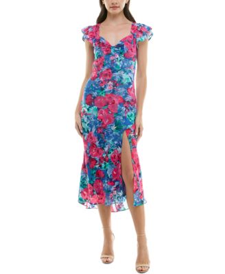 BCX Juniors Floral Jacquard Midi PinkBlue Multi XXS
