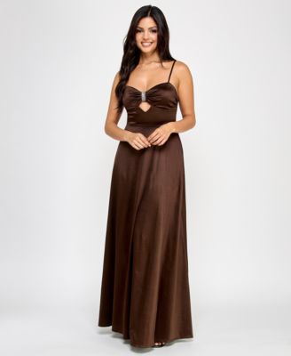 Jump Juniors Embellished Satin Swe Chocolate 56