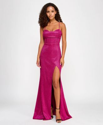 City Studios Juniors Sherri Shine Lace-Up Magenta 56