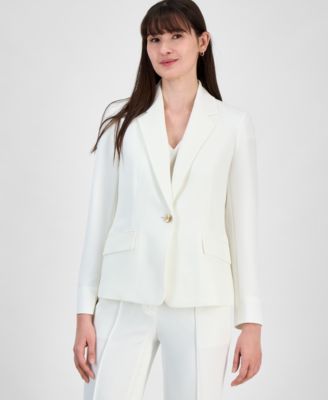 Kasper Womens One Button Notched Col Vanilla Ice 14