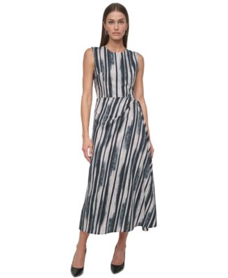 DKNY Womens Jewel-Neck Faux-Wrap S Black Multi 10