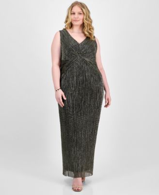 Connected Plus Size Twisted Metallic Jer Gold 18W