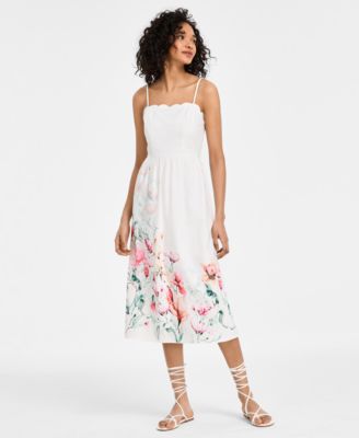 City Studios Juniors Scalloped-Neck Placed Light Beige XL
