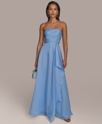 Donna Karan New York Womens Ruched Strapless Gown Ink 2