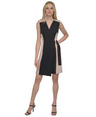 DKNY Petite Colorblocked Side-Belt Black Neutral 2P