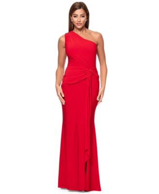 XSCAPE Womens Twist-Front One-Should Red 4