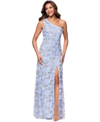 XSCAPE Womens Embellished One-Should BlueGold 6