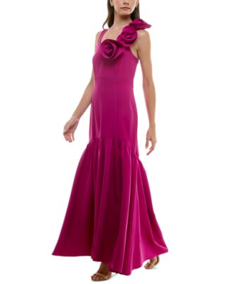 Taylor Womens Rosette-Trim Square-Ne Magenta 4