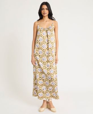 The Good Journey Womens Printed Racerback Maxi Oliveblue S