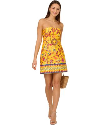 Adrianna Womens Cotton Printed O-Ring Yllw Multi 14