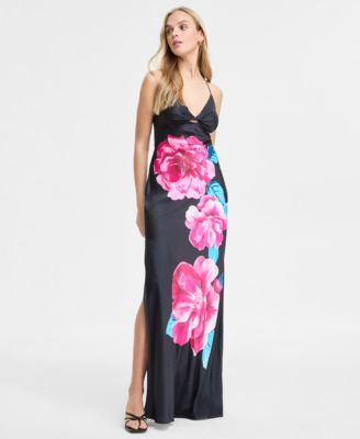 KATIA RAE Juniors Floral Print Sleevele Black Pink XXS