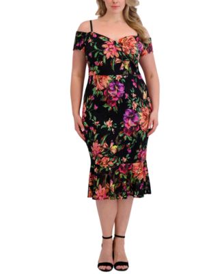 Siena Plus Size Floral-Print Lace Of Black Multi 1X