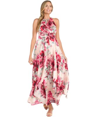 R M Richards Womens Floral-Print Halter Go Rose 6