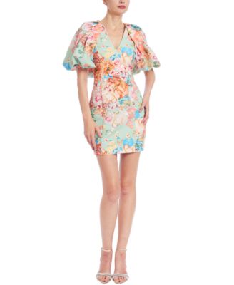 Jewel Badgley Mischka Womens Floral Print Balloon-S Coral Multi 8