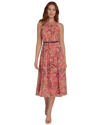 Tommy Hilfiger Womens Paisley-Print Chiffon Blue Multi 6