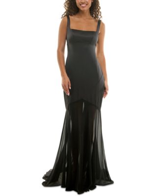Alex Sophia Juniors Chiffon-Bottom Gown Black 0