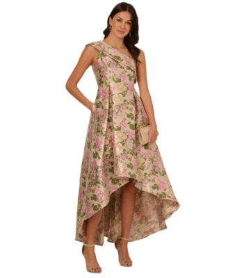 Adrianna Papell Womens Jacquard High-Low One- PinkGreen Multi 4