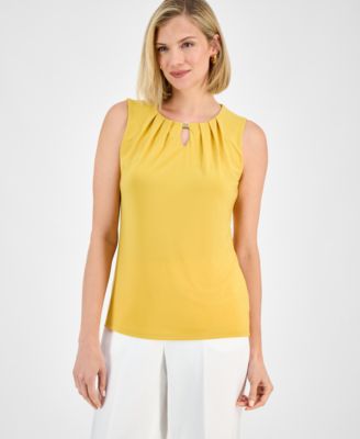 Kasper Womens Hardware-Embellished K Butterscotch XS